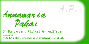 annamaria pakai business card